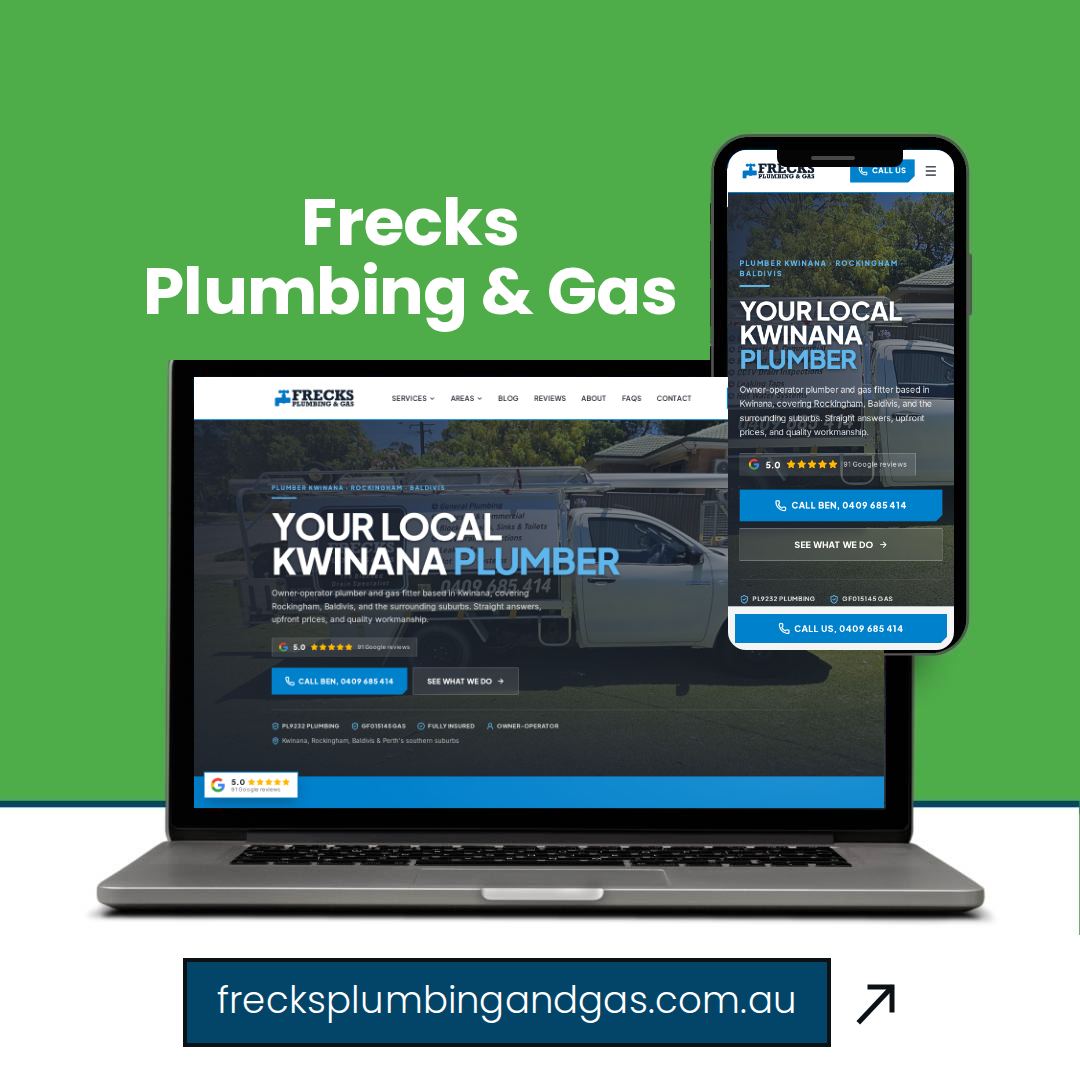 Frecks Plumbing and Gas tradie website design showcase