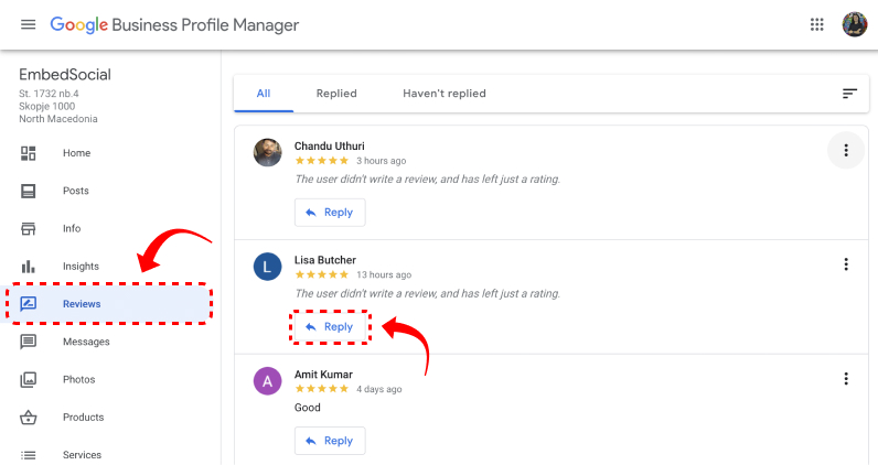 Replying to customer reviews inside Google Business Profile to improve trust and google business profile optimisation