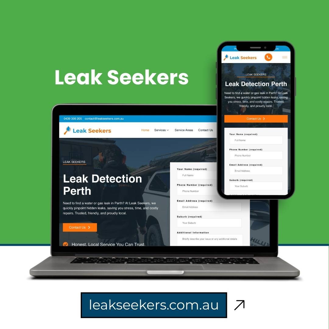 Leak Seekers tradie website built by The Lead Gen Lab
